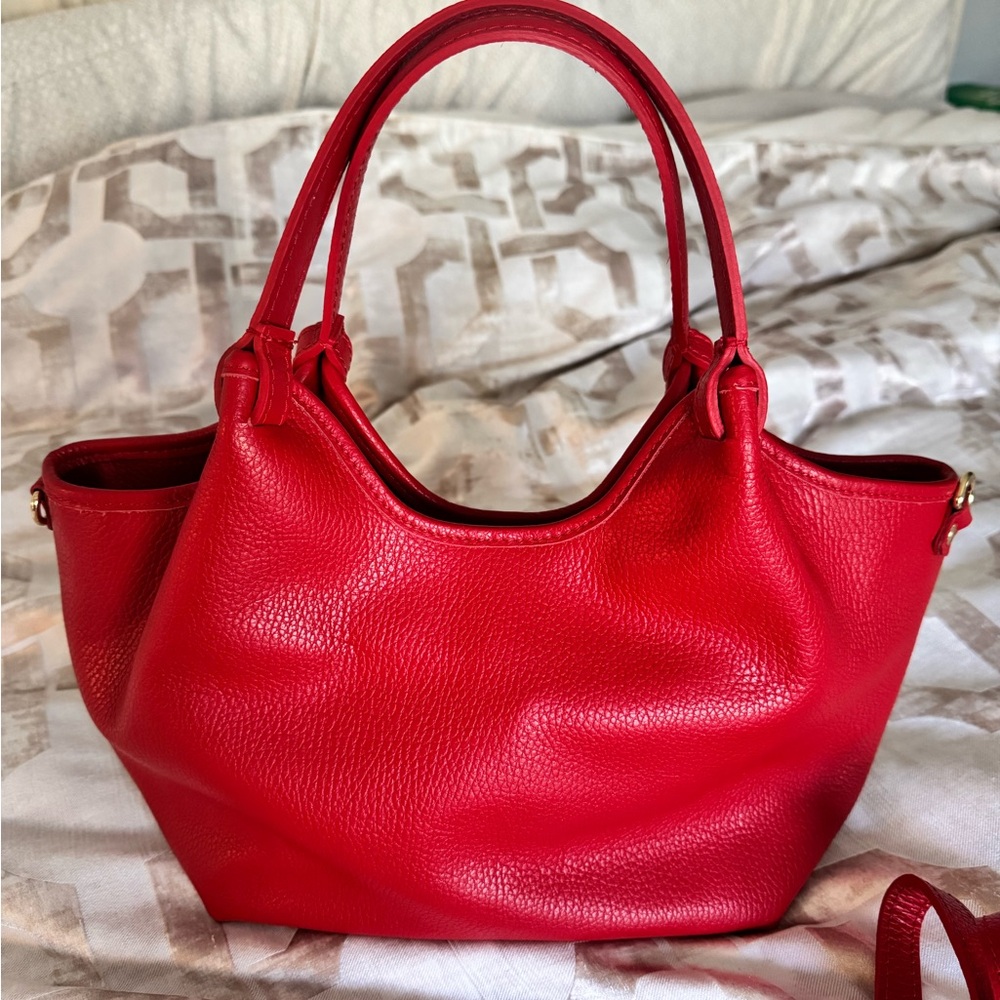 Elegant Red Leather Handbag